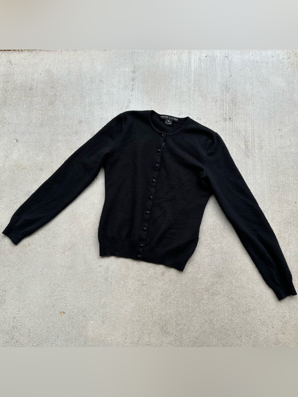 2000s Ralph Lauren Women’s Black Label Knit Button Front Cardigan Sweater Size M